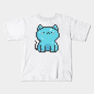 Pixel Quiet Water Cat 44 Kids T-Shirt